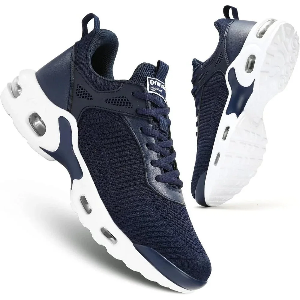 Men's Dark Blue Sneaker Non Slip Air Running Athletics Tennis Basketball Shoes